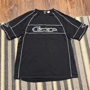FXR Spellout Motocross Racing Biker Y2K Grunge Skater Short Sleeve Shirt Sz.3XL